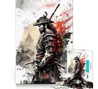 Rompecabezas de 1000 Piezas de Guerreros samurái para Adultos Juguete de lógica Estimulante para un Juego Relajante Bordes Transparentes Regalo conmovedor (38x52cm)
