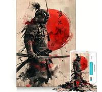 Rompecabezas de 1000 Piezas de Guerreros samurái para Adultos Juguete de lógica Estimulante para un Juego Relajante Bordes Transparentes Regalo conmovedor (38x26cm)