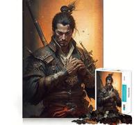 Rompecabezas de 1000 Piezas de Guerreros samuráis japoneses para Adultos Diversión para Entrenar la Mente Piezas sin Rebabas y de Corte Limpio Actividad para Compartir en Familia (38x26cm)