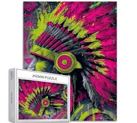 Rompecabezas de 1000 piezas de guerreros tribales para adultos, graffiti, arte callejero, desafiantes, juegos de actividades familiares, rompecabezas colorido para manualidades, decoración del hogar