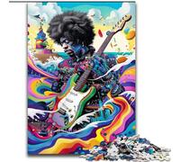 Rompecabezas de 1000 Piezas de Guitarrista psicodélico para Adultos, Ideal para aliviar el estrés, Pasar el rato y fomentar el Amor en Pareja 50x75cm