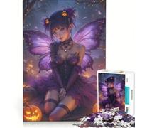 Rompecabezas de 1000 Piezas de Hadas de Halloween con Calabazas, Juego Interactivo, Regalo de cumpleaños, cumpleaños y Navidad 38x26cm