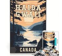 Rompecabezas de 1000 Piezas de Haida Gwaii en Canadá, Juguetes para armar, desafío difícil, con Piezas de Formas aleatorias Que encajan Perfectamente 38x52cm