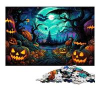 Rompecabezas de 1000 Piezas de Halloween Horror Night para Adultos Rompecabezas de Madera Gran Regalo para Navidad 1000 Piezas (75 x 50 cm)
