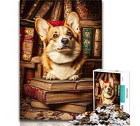 Rompecabezas de 1000 Piezas de Happy Corgi para Adolescentes, un desafío difícil para aliviar el estrés, decoración única para el hogar y Regalos, 50x75cm