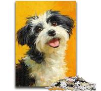 Rompecabezas de 1000 Piezas de Happy Puppy para Adolescentes, Juego de Preguntas y respuestas, decoración de Pared, cumpleaños y Navidad (50x75cm)