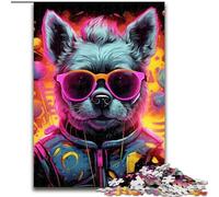 Rompecabezas de 1000 Piezas de Hip Hop Puppy para Adultos, cumpleaños o Vacaciones, Juego de Fiesta (tamaño 26x38cm)