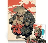 Rompecabezas de 1000 Piezas de Hipopótamo Samurai para Adultos y Adolescentes Juguete Intelectual para el hogar Disfrute de un Corte de Calidad Regalo clásico (50x75cm)