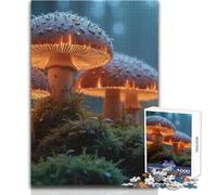 Rompecabezas de 1000 Piezas de Hongos Brillantes en un Bosque brumoso para Adultos, Juego Educativo de Entrenamiento Cerebral, Regalo Sorpresa Ideal para Seres Queridos, tamaño 38x26cm