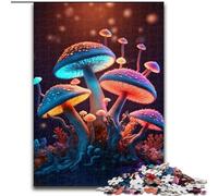 Rompecabezas de 1000 Piezas de Hongos de fantasía, Rompecabezas difíciles para Adultos para decoración del hogar, Regalo Ideal de Navidad y Año Nuevo para Adolescentes, tamaño 38x26cm