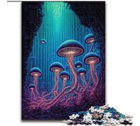 Rompecabezas de 1000 Piezas de Hongos psicodélicos, Rompecabezas difíciles para Adultos, tamaño 26x38cm, desafiante Rompecabezas de Bricolaje para Adolescentes.