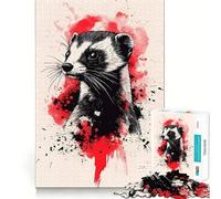 Rompecabezas de 1000 Piezas de hurón de Patas Negras Piezas de Ajuste preciso,Juguete Creativo y Divertido,Ideal para Momentos de diversión acogedores y como Regalo de cumpleaños 50x75cm