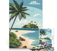 Rompecabezas de 1000 Piezas de Isla Tropical para Adolescentes Desarrollo de Habilidades Analíticas, Diversión Tranquila, Encajar con Estilo, Elegante (38x52cm)
