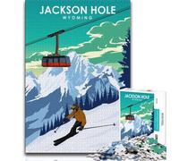 Rompecabezas de 1000 Piezas de Jackson Hole Travel Art para Adolescentes, Juguetes educativos, Juegos Familiares, cumpleaños, 50x75cm
