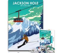 Rompecabezas de 1000 Piezas de Jackson Hole Travel Art para Adultos, 1000 Piezas, Juguetes, Juegos educativos, antiestrés, Lista de Deseos con Papá Noel, 75x50cm