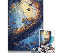 Rompecabezas de 1000 Piezas de Jaguar de la Jungla para Adolescentes, Ideal para Pasar el Tiempo Libre en casa y aliviar el estrés, con póster y Hoja de Trivia a Juego 75x50cm