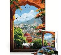 Rompecabezas de 1000 Piezas de Jaipur,India ︰ Paisaje Urbano a través de un Arco Arte de Corte preciso Juego Inteligente Regalo fácil de Jugar Decoración de cumpleaños Regalo 38x26cm