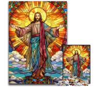Rompecabezas de 1000 Piezas de Jesús en el Cielo para Adultos, Ideal para Relajarse y desafiarse, decoración Colorida para el hogar, Regalo Ideal para Amigos, 26x38cm/10,23x14,96 Pulgadas.