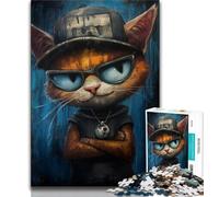 Rompecabezas de 1000 Piezas de Jigsaw Art Cat para Adolescentes a Partir de 14 años Juego Imposible Adultos y Adolescentes 50x75cm