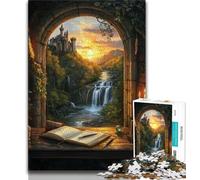 Rompecabezas de 1000 Piezas de Jigsaw Books by The Window para Adolescentes a Partir de 14 años Juego Imposible Adultos y Adolescentes 38x26cm