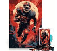 Rompecabezas de 1000 Piezas de Jugador de fútbol Americano para Adultos Ejercicio Mental Corte de precisión Bordes Lisos Actividad Relajante para Grupos en Interiores (38x26cm)