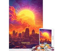 Rompecabezas de 1000 Piezas de Kansas City Estados Unidos antiestrés Regalo de cumpleaños Juego Educativo con Piezas aleatorias entrelazadas tamaño 50x75cm
