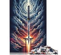 Rompecabezas de 1000 Piezas de Katana del Último Samurái para Adultos y Rompecabezas de Madera para Amantes de los Rompecabezas (75 x 50 cm)