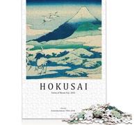 Rompecabezas de 1000 Piezas de Katsushika Hokusai, Rompecabezas creativos de Papel Cuadrado para Adultos, 38 x 26 cm/1000 Piezas