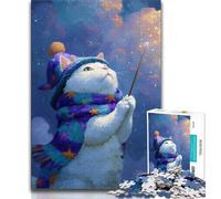 Rompecabezas de 1000 Piezas de Kitten Wizard para Adultos, Regalo, Juego Familiar para aliviar el estrés, desafío difícil, Regalo de Amigo Secreto, 38x26cm