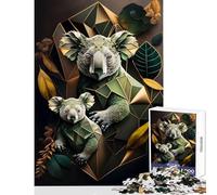 Rompecabezas de 1000 Piezas de Koalas Abstractos Juguetes de decoración del hogar Gran Regalo para Juegos Juego práctico Lista de Deseos con Papá Noel tamaño 38x52cm