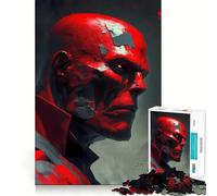 Rompecabezas de 1000 Piezas de La Calavera Roja para Adolescentes Juguete de razonamiento y Desarrollo de Habilidades, antiestrés, Corte preciso, Regalo Encantador 50x75cm