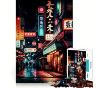 Rompecabezas de 1000 Piezas de la Calle Japonesa de Tokio para Adultos Regalos para Fortalecer la Memoria y Relajarse Tiempo de Calidad Artículo de Santa Claus 38x52cm