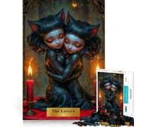 Rompecabezas de 1000 Piezas de la Carta del Tarot de los Amantes para Adultos Juguete Intelectual para Relajarse y divertirse Pieza de Arte 38x52cm