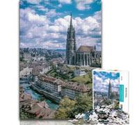 Rompecabezas de 1000 Piezas de la Catedral de Berna Suiza para Adolescentes Juguete Educativo Intelectual descompresor Regalo de cumpleaños (26x38cm)