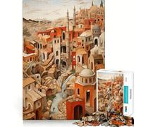 Rompecabezas de 1000 Piezas de la Ciudad Antigua para Adultos Juego de concentración Mental Manualidad de Corte de Alta precisión Actividad para Fortalecer los Lazos Familiares y Amigos (50x75cm)