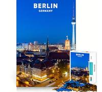 Rompecabezas de 1000 Piezas de la Ciudad de Berlín,decoración de Bordes limpios,Juguete Creativo para desarrollar la Habilidad,Tiempo fácil,diversión, (38x26cm)