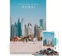 Rompecabezas de 1000 Piezas de la Ciudad de Dubái,Piezas de Corte Limpio,desafío Mental,Juguete,Momento de Calma,diversión,Pieza de Arte navideña (50x75cm)