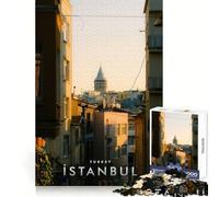 Rompecabezas de 1000 Piezas de la Ciudad de Estambul para Adultos Entrenamiento de Memoria Escapada Relajante Corte Impecable Sorpresa navideña (38x26cm)