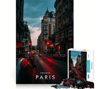 Rompecabezas de 1000 Piezas de la Ciudad de París,Piezas de Corte Limpio,desafío Mental,Juguete,Momento de Calma,diversión,Pieza de Arte navideña (38x52cm)
