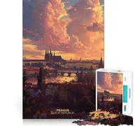 Rompecabezas de 1000 Piezas de la Ciudad de Praga, República Checa, para Adultos Juguete para ejercitar la Mente y Relajarse Corte Perfecto Regalo Memorable 50x75cm