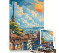 Rompecabezas de 1000 Piezas de la Ciudad de Zúrich, Suiza, para Adolescentes Desarrolla la Capacidad analítica Un Escape Tranquilo UNE Las Piezas Regalo Ideal para Las Fiestas (50x75cm)