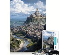 Rompecabezas de 1000 Piezas de la Ciudadela de la Montaña Celestial para Adolescentes Juguete para desarrollar la lógica, Ligero y Relajante Corte preciso Regalo clásico 38x26cm