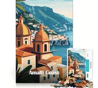 Rompecabezas de 1000 Piezas de la Costa Amalfitana,Italia Diversión para ejercitar la Mente Piezas de Ajuste preciso Un pasatiempo Fascinante para los Momentos de Ocio (50x75cm)