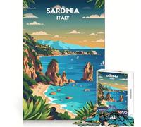Rompecabezas de 1000 Piezas de la Costa de Cerdeña para Adolescentes Juguete Mental Tiempo de Paz Corte Premium Regalo artístico (38x52cm)