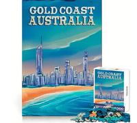 Rompecabezas de 1000 Piezas de la Costa Dorada de Australia para Adolescentes Pensamiento estratégico, Relajante, Divertido, de líneas limpias, Regalo Alegre (38x52cm)