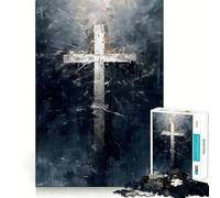 Rompecabezas de 1000 Piezas de la Cruz Blanca para Adultos Regalos para Fortalecer la Memoria y Disfrutar de Momentos de Tranquilidad Borde de Calidad Artículo de Papá Noel 50x75cm
