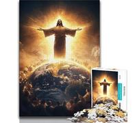 Rompecabezas de 1000 Piezas de la Cruz de Jesús para Adultos, un desafío difícil y antiestrés, Ideal para Decorar tu Escritorio (38x26cm)