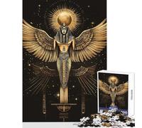 Rompecabezas de 1000 Piezas de la Diosa egipcia con alas Juego de ingenio Regalo para Mujeres Juguetes de decoración para el hogar con Piezas de Formas aleatorias Que encajan Perfectamente (38x26cm)