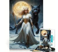 Rompecabezas de 1000 Piezas de la Diosa Freya del Norte para Adolescentes Rompecabezas con Efecto de Memoria, luz Relajante, Imagen para armar (38x52cm)