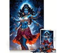 Rompecabezas de 1000 Piezas de la Diosa Kali de Piel Azul con múltiples Brazos,Ideal para Adolescentes Requiere Habilidad para Pensar,Entretenimiento Casual,Bordes limpios,Regalo navideño (38x52cm)
